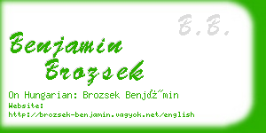 benjamin brozsek business card